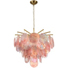 10492/600 Pink Loft It LOLLY подвесная люстра, 6 ламп E14, бронзовое металлическое основание, розовые стеклянные плафоны, IP20, 220 В