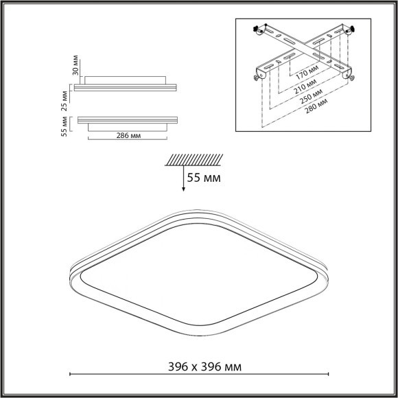 Светильник LED 72Вт 3000-6000К IP20 пульт ДУ Sonex BETA 7750/72L