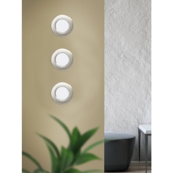99136 Светодиодный встраиваемый светильник FUEVA 5, 2,7W (LED), ?86, ET26, 330lm, 3000K, сталь, никель