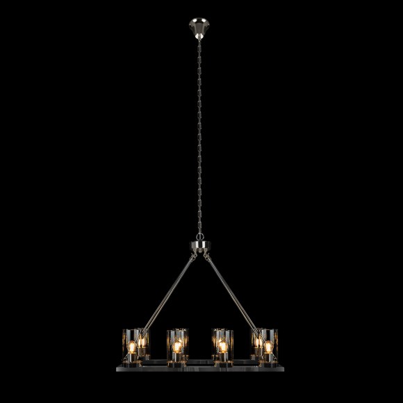 10437/760R LOFT IT CANDLELIGHT Подвесной светильник, никелевый металл, прозрачные стеклянные плафоны, 8 x E27