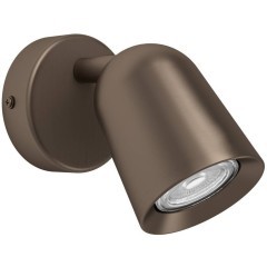 EGLO CAMALDOLI 901948 Настенно-потолочный поворотный спот-светильник современный лофт, лампа 1xGU10 LED до 5Вт, 220-240В, IP20, без выключателя на корпусе, темно-бронзовая сталь, длина 85мм, высота 110мм, глубина 105мм, класс I, для стены и потолка