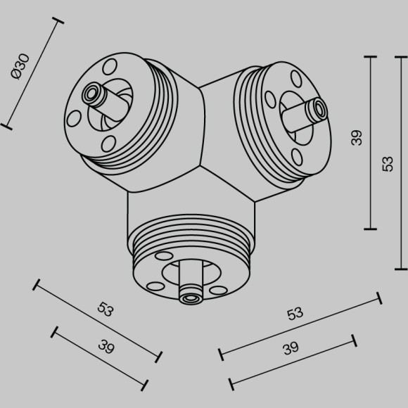 T-образный вертикальный коннектор для системы Maytoni Shelf без ввода питания CA016TC-B