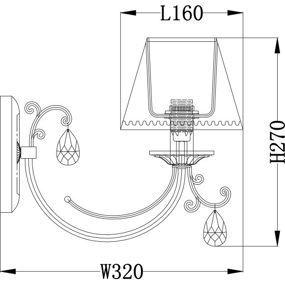 Бра Maytoni RC093-WL-01-R Soffia под лампу 1xE14 40W