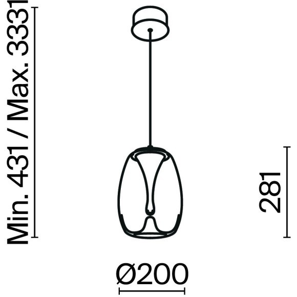 Подвесной светильник Maytoni MOD282PL-L8G3K