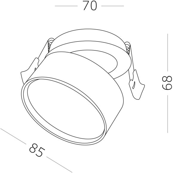 ST651.448.09 Встраиваемый поворотный светильник Черный LED 1*9W 4000K 720Lm Ra90 120° IP20 D85xH68 Встраиваемые светильники