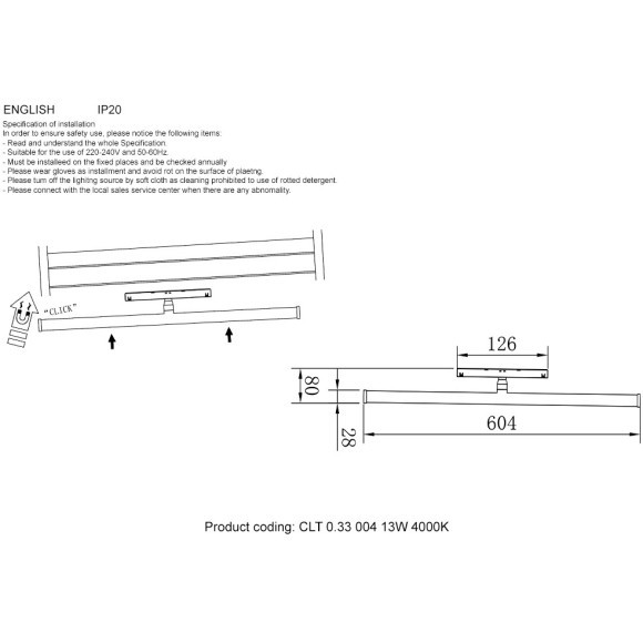 CLT 0.33 004 13W WH 4000K Трековый магнитный светодиодный светильник Crystallux Space 48V CRI90+ 4000К 1110Лм 120° 13W CLT 0.33 004 13W WH 4000K Трековый магнитный светодиодный светильник Crystallux Space 48V CRI90+ 4000К 1110Лм 120° 13W