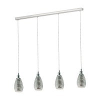 39504 EGLO SIRACUSA Люстра потолочная с 4 лампами E27, 240Вт, стеклянные плафоны, хромированный металл, L1300, W55