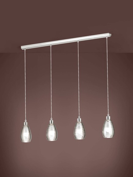 39504 EGLO SIRACUSA Люстра потолочная с 4 лампами E27, 240Вт, стеклянные плафоны, хромированный металл, L1300, W55 39504 EGLO SIRACUSA Люстра потолочная с 4 лампами E27, 240Вт, стеклянные плафоны, хромированный металл, L1300, W55