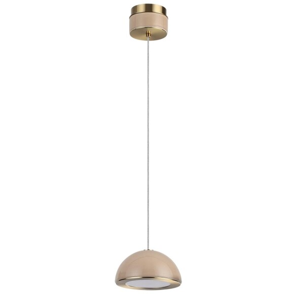 Odeon Light LULU 5453/6L Декоративный светодиодный подвесной светильник с бежевым керамическим плафоном и бронзовым основанием 6W 3000K CRI80 550Лм
