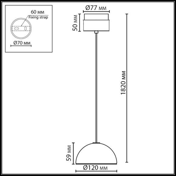 Odeon Light LULU 5453/6L Декоративный светодиодный подвесной светильник с бежевым керамическим плафоном и бронзовым основанием 6W 3000K CRI80 550Лм