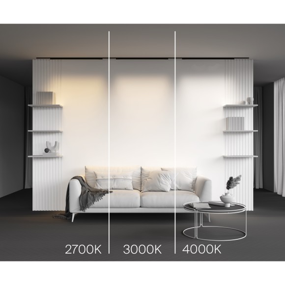 TR192-1-21W2.7K-B Ультратонкий трековый диммируемый по TRIAC 0/1-10V магнитный светодиодный светильник Maytoni Levity CRI90+ 2700К 800Лм 100° 21Вт