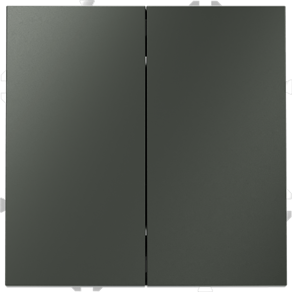 Проходной переключатель встраиваемый VOLTUM S70 двухклавишный 10А, (титан)