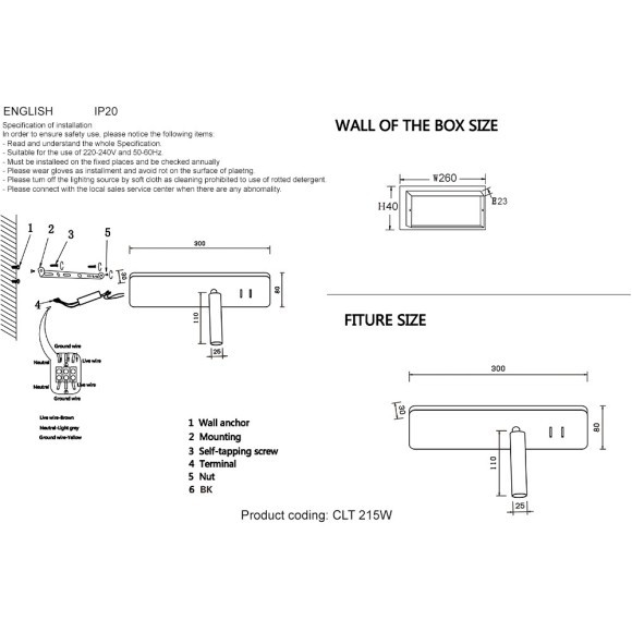 Бра Crystal Lux CLT 215W  WH