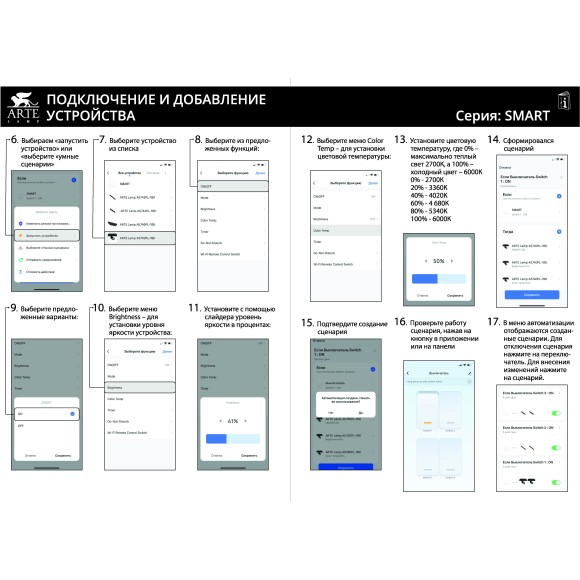 SMART панель в подразетник для незав. управления 4 группами светильников Arte Lamp A700106