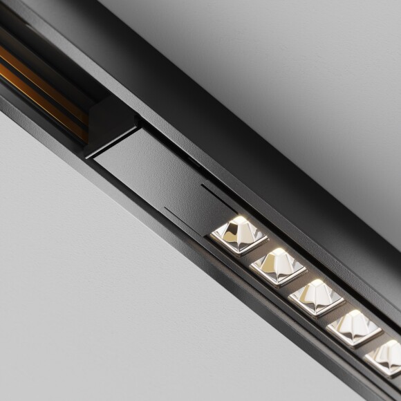 Maytoni EXILITY X TR241-2-6W4K-B Трековый линейный светодиодный черный магнитный светильник длиной 33см, с DIP переключателем группы включения на корпусе, LED 6Вт 4000K 540Лм CRI90 40° IP20 48В