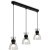 Freya Topi FR5503PL-03B Линейный подвесной светильник в стиле лофт, сменные лампы 3xE27 до 40 Вт (нет в комплекте), 220В, основание черный металл и прозрачные стеклянные плафоны, высота 1220 мм, длина 655 мм, ширина 135 мм