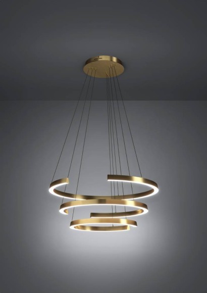 390517 LABONETE Светодиодный подвес с регулировкой цветовой температуры, диммируемый по TRIAC, 50Вт, 9000Лм, 2700-6500K, алюминий, сталь, золотой, белый