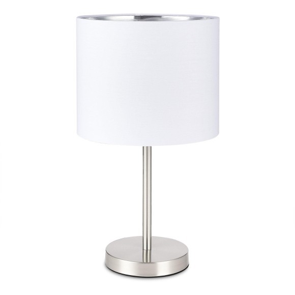 SLE300554-01 Прикроватная лампа Никель/Белый, Серебристый E27 1*40W BRESCIA