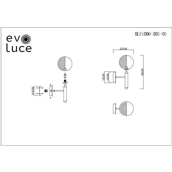 SLE1096-201-01 Светильник настенный Матовое золото/Белый, Дымчатый G9 1*5W AVEIRO