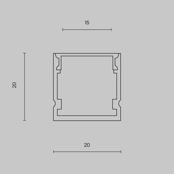 Алюминиевый профиль накладной 20x20 ALM-2020-S-2M