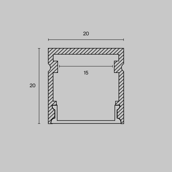 Алюминиевый профиль накладной 20x20 ALM-2020-S-2M