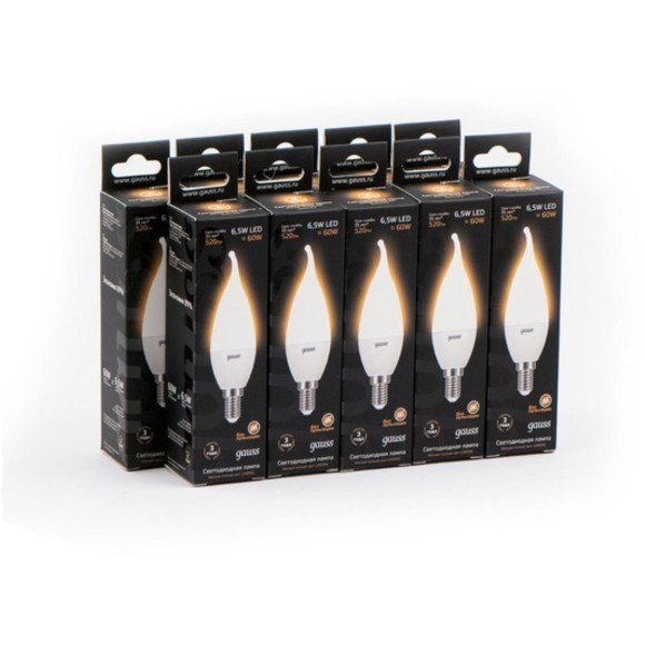 104101107 Лампа Gauss LED Свеча на ветру E14 6.5W 520lm 3000K 1/10/50 104101107 Лампа Gauss LED Свеча на ветру E14 6.5W 520lm 3000K 1/10/50