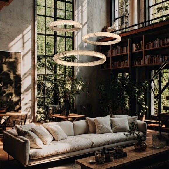10407/600 Loft It OSLO Подвесной светильник, бронзовое и белое основание из металла и испанского алебастра, LED 45 Вт, 3000 К, IP20