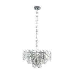 39626 EGLO CALMEILLES 1 Подвесная люстра с 10 лампами E14, 250Вт, хрусталь, хромированный, модерн
