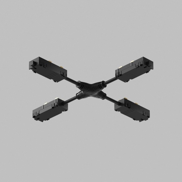 Соединитель питания X-образный Smart 220V Denkirs TR2116-BK