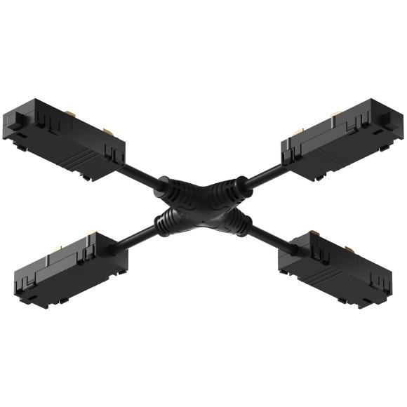 Соединитель питания X-образный Smart 220V Denkirs TR2116-BK