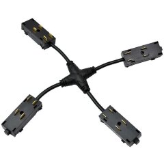 Соединитель питания X-образный Smart 220V Denkirs TR2116-BK