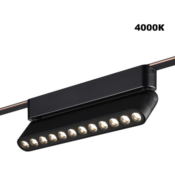 359465 Трековый ременный светодиодный SMART светильник c доп. механическим перекл. цветности Novotech EASY CRI90+ 3000-6000К 440Лм 28° 12W TUYA, Алиса, Wi-Fi