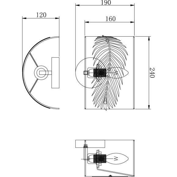 Бра Maytoni H428-WL-01-WG Farn под лампу 1xE14 40W Бра Maytoni H428-WL-01-WG Farn под лампу 1xE14 40W