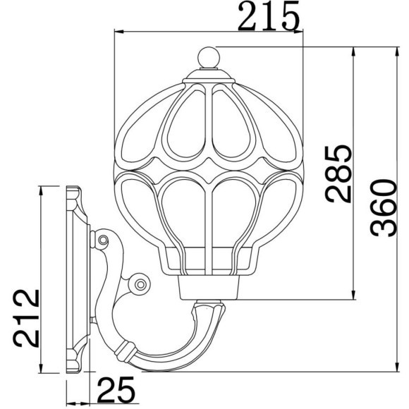Настенный фонарь уличный Via O024WL-01G IP65 Настенный фонарь уличный Via O024WL-01G IP65