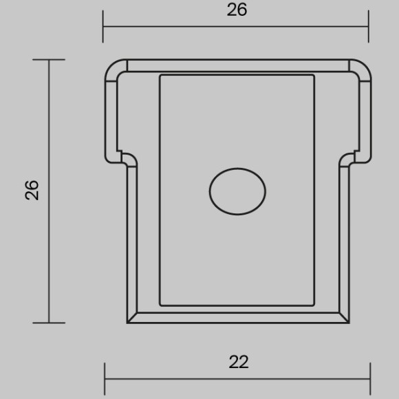 Комплект заглушек (для профиля 26×26) 2 шт., ALM-2626-EC 642060