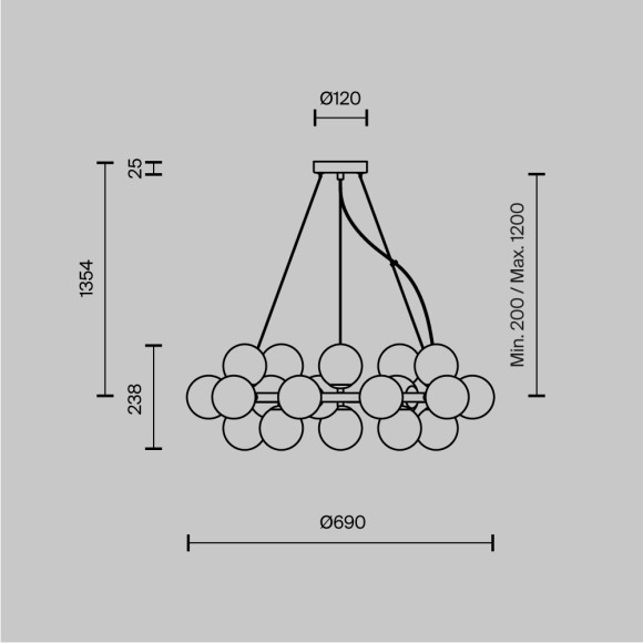 Подвесной светильник Maytoni MOD545PL-25BS