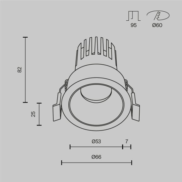 Встраиваемый светильник Technical DL123-10W-2.7K-B