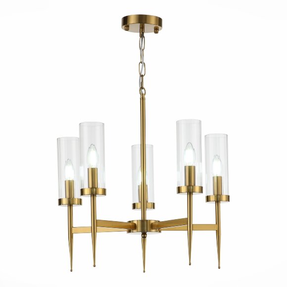 SL1159.303.05 Люстра подвесная ST-Luce Латунь/Латунь, Прозрачный E14 5*60W ACAZIO