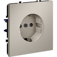 Розетка встраиваемая VOLTUM S70 с заземлением и защитными шторками, 16А, (кашемир)