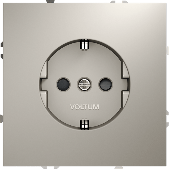 Розетка встраиваемая VOLTUM S70 с заземлением и защитными шторками, 16А, (кашемир)