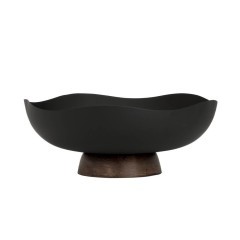 427506 Декоративная чаша MONYWA, H105 металл, дерево, черный, натуральный 427506 Декоративная чаша MONYWA, H105 металл, дерево, черный, натуральный