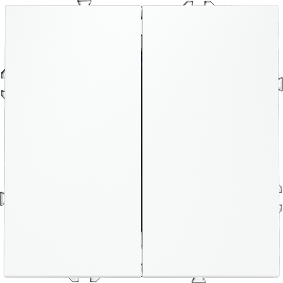 Выключатель с самовозвратом встраиваемый VOLTUM S70 двухклавишный 10А, (белый матовый)