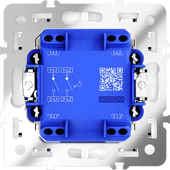 Выключатель с самовозвратом встраиваемый VOLTUM S70 двухклавишный 10А, (белый матовый)