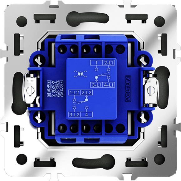 Перекрестный переключатель встраиваемый VOLTUM S70 одноклавишный 10А, (графит)