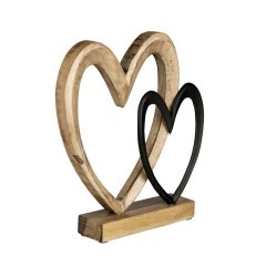 427557 Фигурка Сердца TOMAMAE L250, B50, H270 алюминий, дерево, натуральный, черный 427557 Фигурка Сердца TOMAMAE L250, B50, H270 алюминий, дерево, натуральный, черный