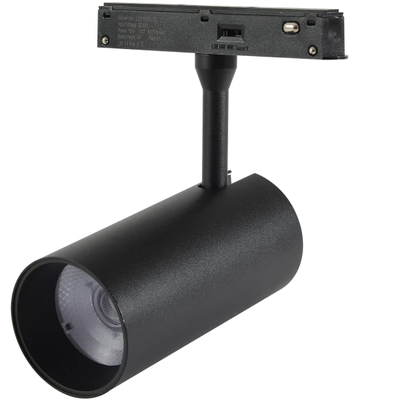 Crystal Lux CLT 0.33 003 12W BL 3CCT-SMART 1409/375 Черный магнитный трековый спот с CCT переключаемой цветовой температурой или SMART управлением (при исп. драйвера CLT 0.203 08/09 SMART), 12Вт 1020Лм 3000,4000,6000К 24° CRI90 48V