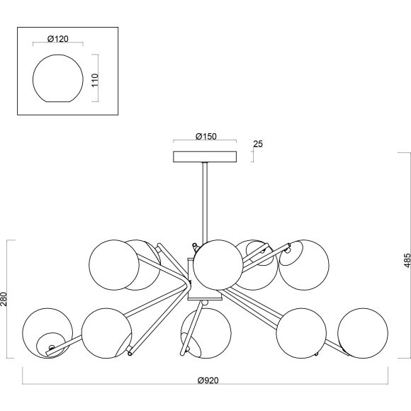 Люстра потолочная Freya FR5083PL-10CH Nancy под лампы 10xE14 40W