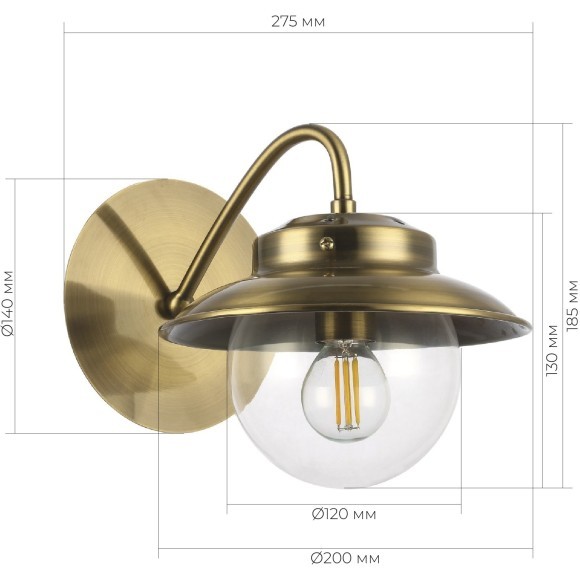 SLE110101-01 Светильник настенный Античная бронза/Прозрачный E14 1*40W GARONNI