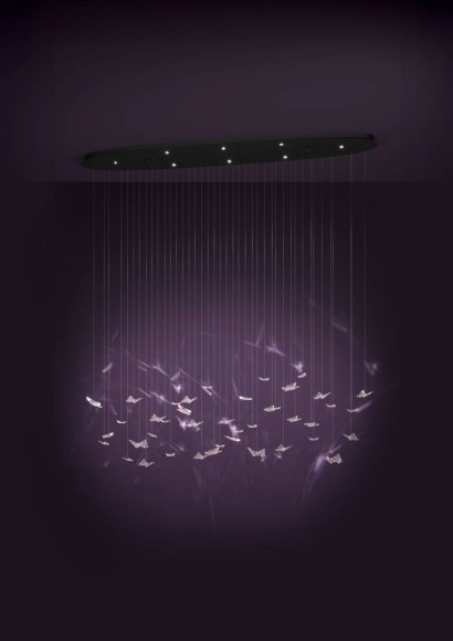 390436 ADRADOS Светодиодный подвес диммируемый по TRIAC, 8xLED, 33.6Вт, 3000K, сталь черный, стекло прозрачный