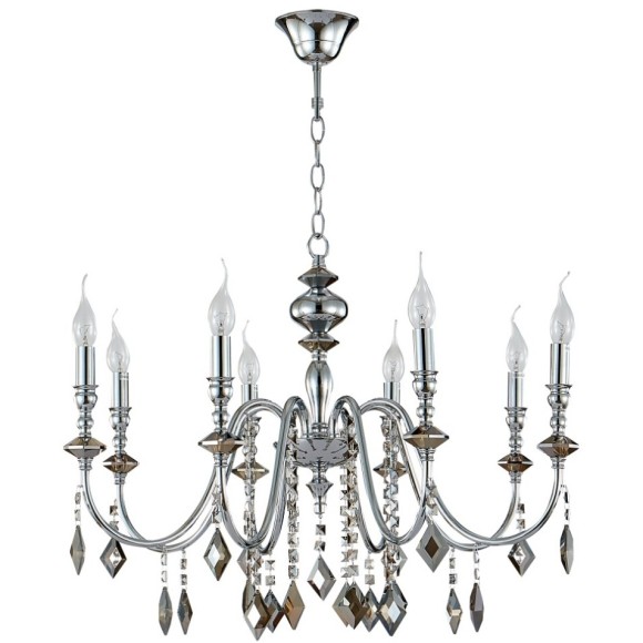 Люстра Crystal Lux MERCEDES SP8 CHROME/SMOKE Люстра Crystal Lux MERCEDES SP8 CHROME/SMOKE